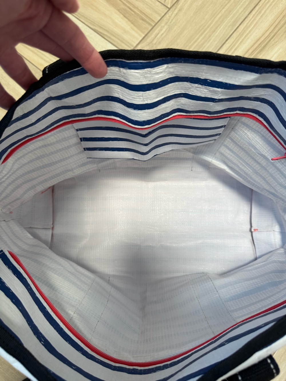 Scout Navy and White Striped Tote AND an accessory bag. - Picture 4 of 14